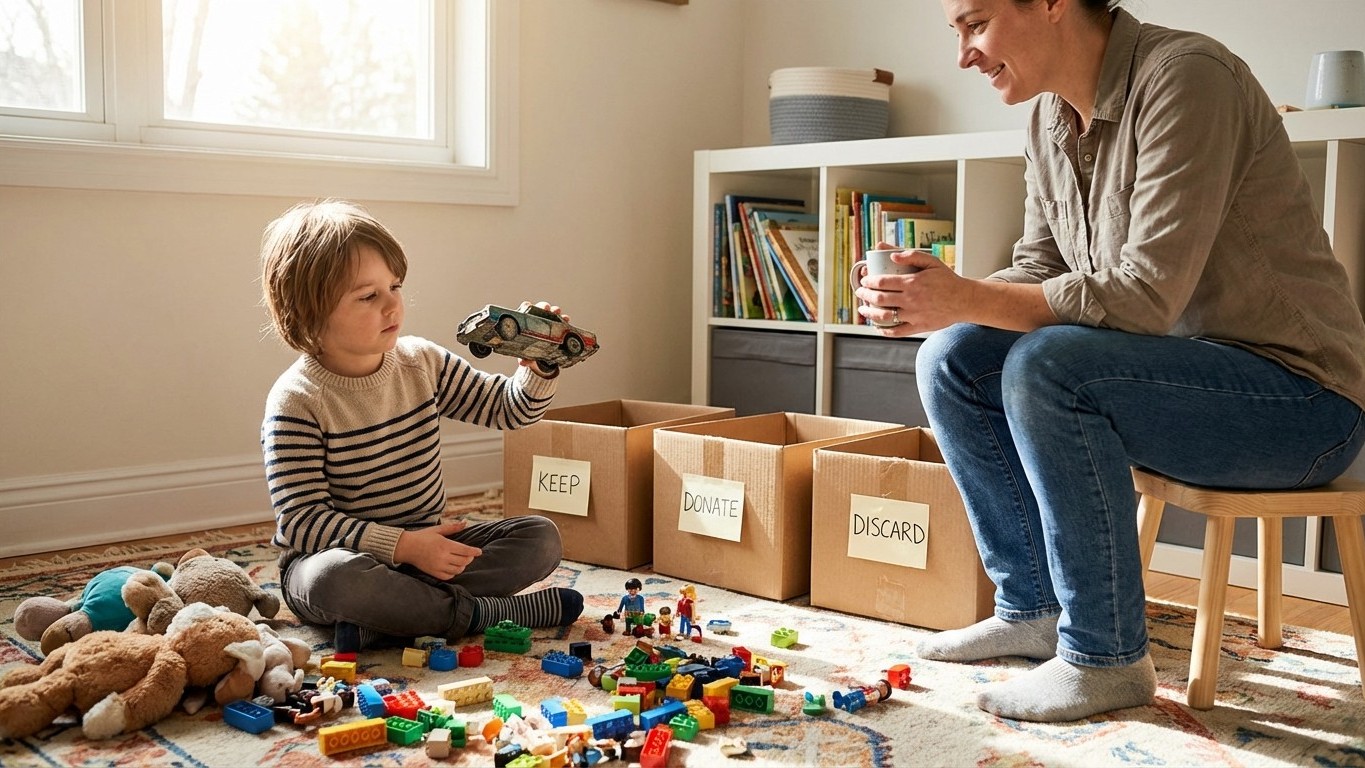 Désencombrement des jouets : impliquer les enfants dans le tri