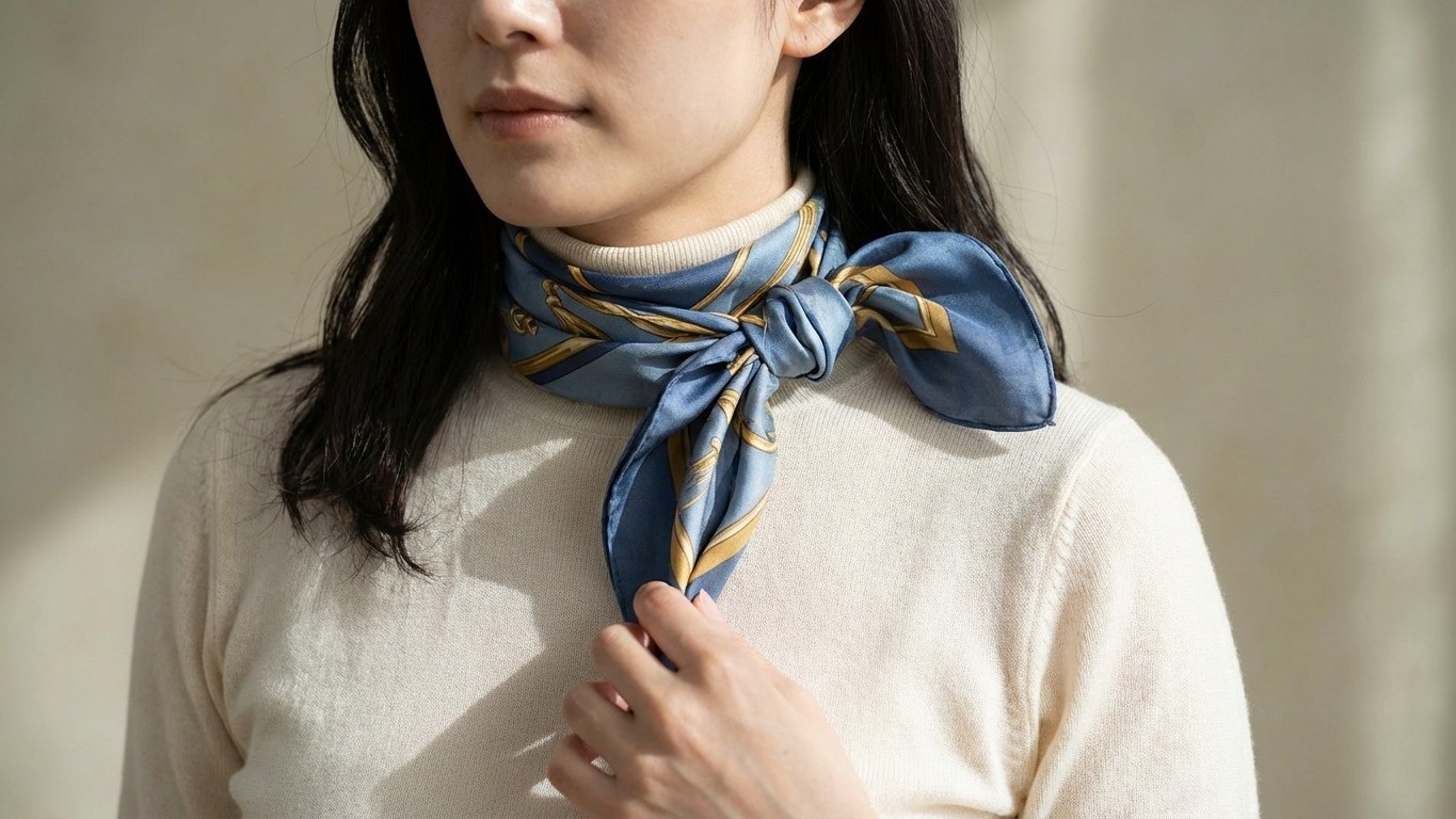 J'ai porté un foulard en soie pendant 30 jours : un seul nœud change vraiment tout selon l'encolure
