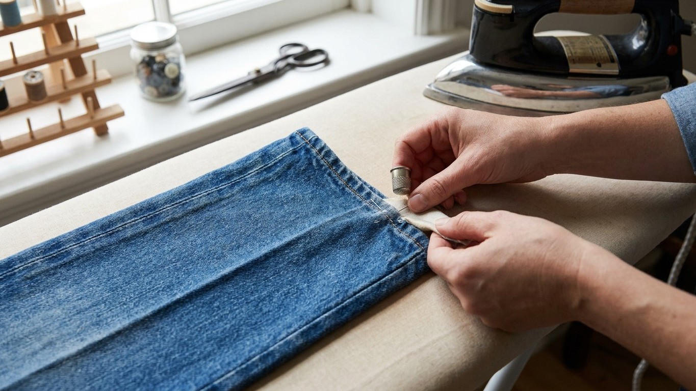 J'ai coupé mon jean moi-même et lancé une machine : le couturier m'a montré l'ourlet et j'ai compris l'erreur