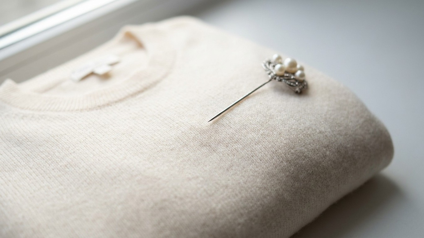 Je piquais ma broche sur mon pull en cachemire sans réfléchir : le trou que j'ai découvert au lavage ne se refermera jamais