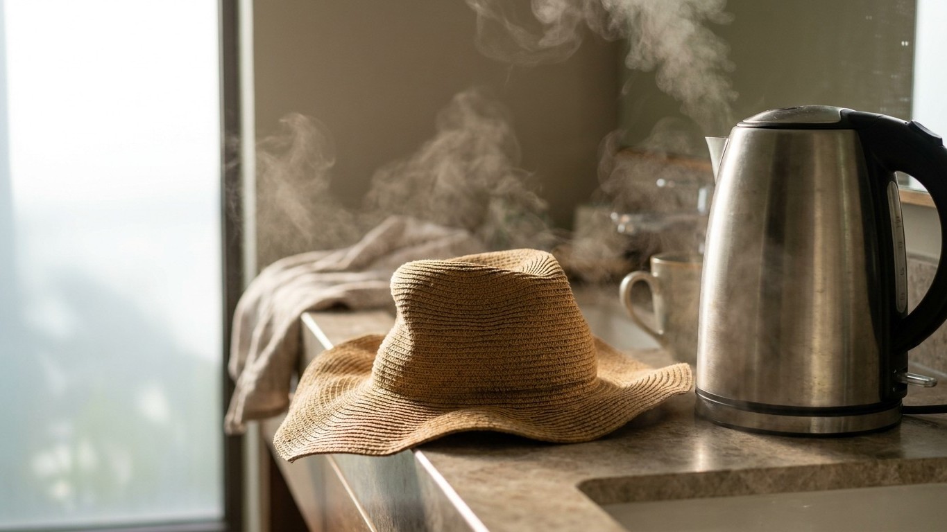 J'ai plié mon chapeau de paille au fond de la valise comme chaque été : en le sortant à l'hôtel, le bord ne s'est jamais r...