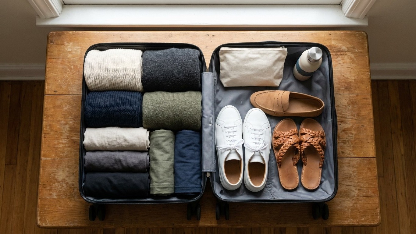 On s'obstine tous à remplir la valise à ras bord avant les vacances : cette méthode en trois chiffres suffit pourtant à to...