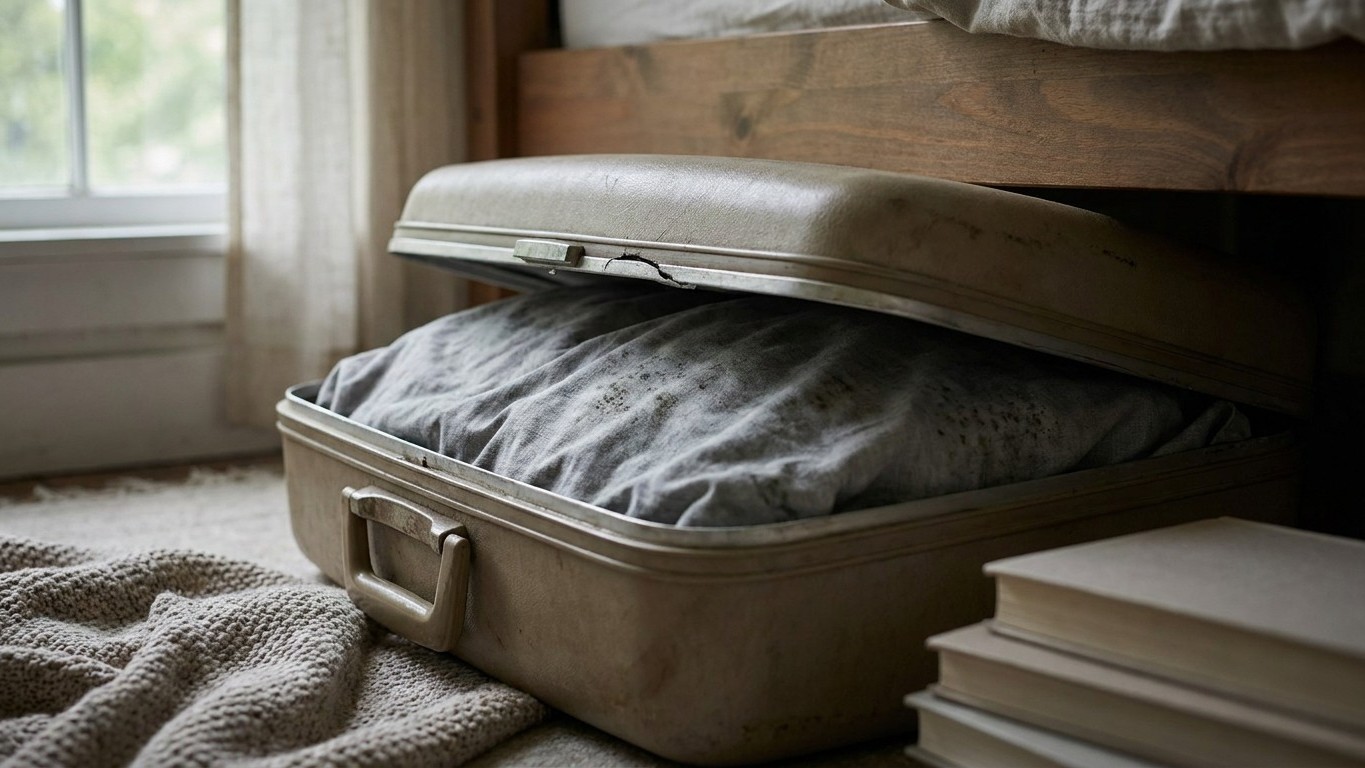J'ai refermé ma valise rigide et je l'ai poussée sous le lit dès le retour juste pour libérer le couloir : au départ suiva...