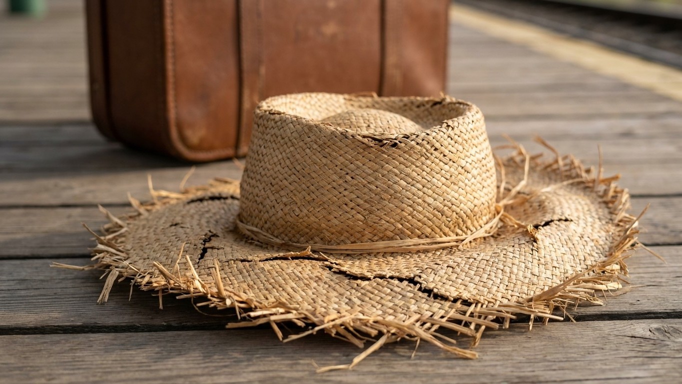 J'ai tassé mon chapeau de paille au fond de la valise du retour juste pour gagner de la place : en le ressortant sur le qu...