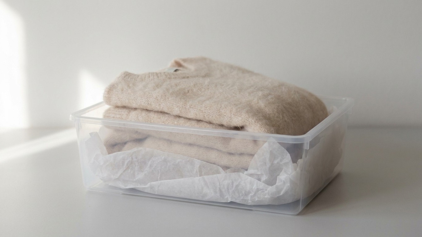Ma tante range toujours ses pulls en angora seuls dans une boîte à moitié vide et ce n'est pas pour éviter les plis